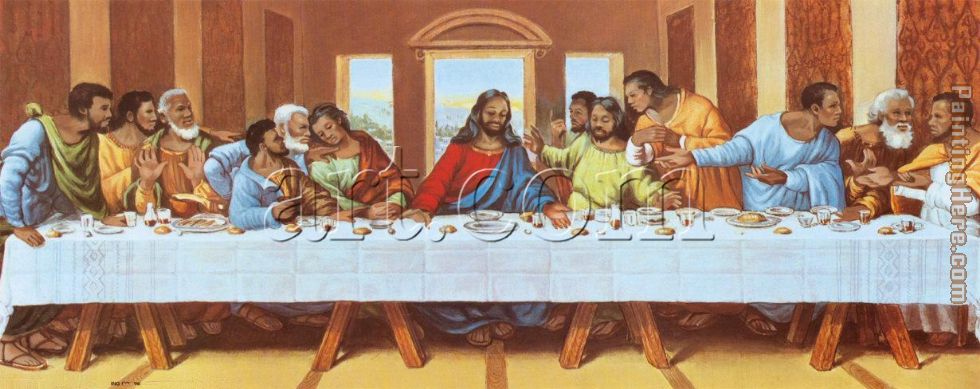 large picture of the last supper painting - Leonardo da Vinci large picture of the last supper art painting